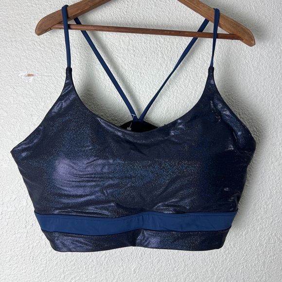 Zyia Active Women’s Size XXXL Twilight Luxe Sports Bra Blue Glitter Sparkle - Picture 2 of 9